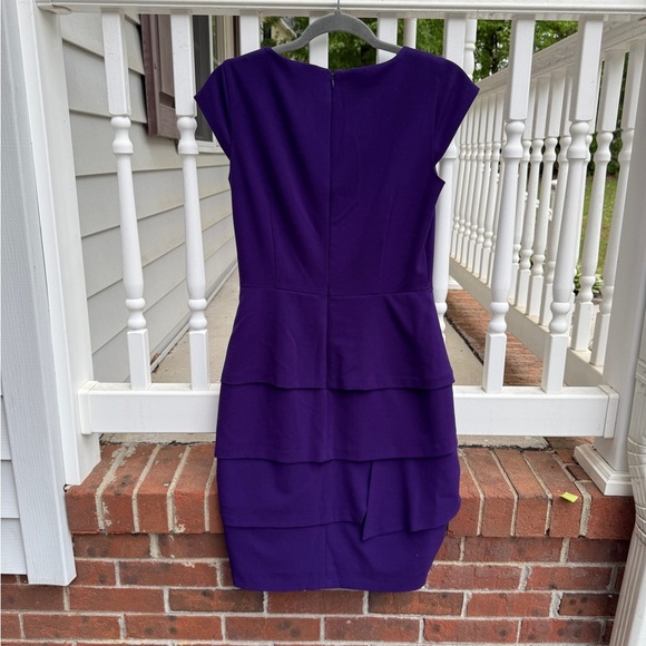 Calvin Klein Purple Layered Fitted Dress Size 4 Women’s - Picture 3 of 6